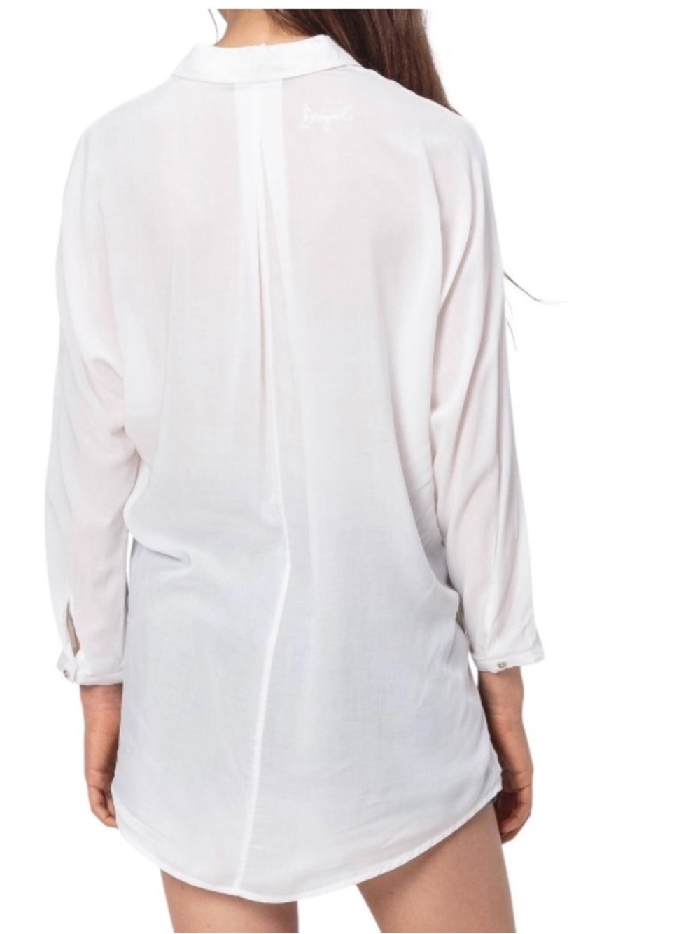 Desigual White Floral & Butterfly Button-Down Shirt - Picture 3 of 7